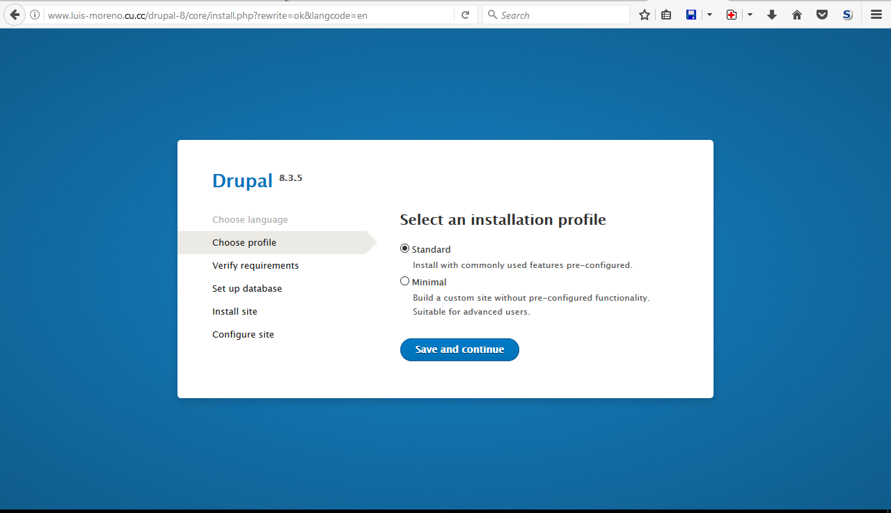 drupal 8 install
